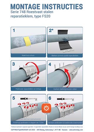Montage instructie reparatieklem FS20