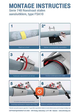 Montage instructie reparatieklem FSA10