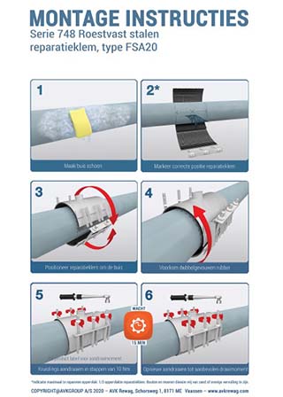 Montage instructie reparatieklem FSA20