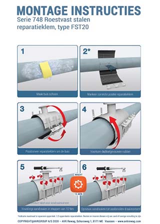 Montage instructie reparatieklem FST20