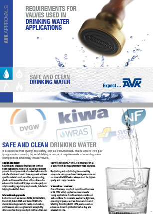 Approvals requirements for valves used in drinking water applications