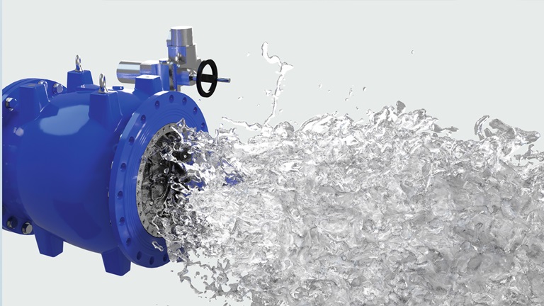 Animated flow through AVK needle valve